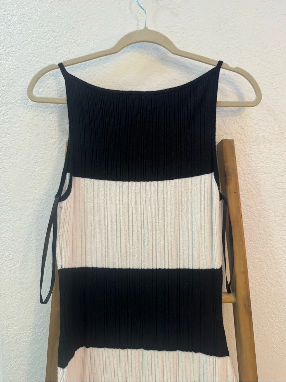 Abercrombie & Fitch Black and White Striped Maxi Dress